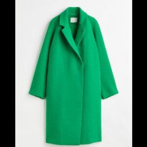 H&M Double Breasted Coat - Emerald Green - SIze M
